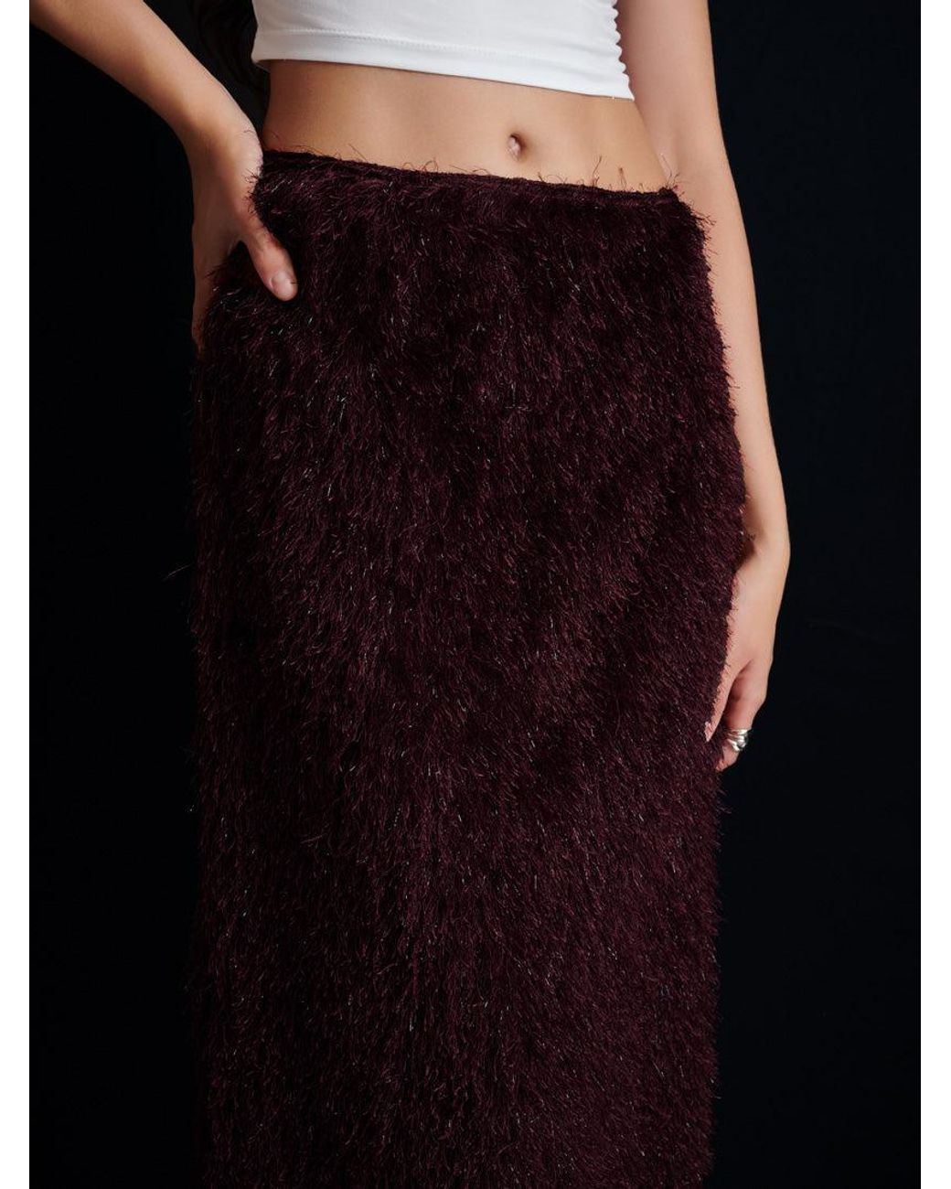 Sister Jane Black Ghospell Dana Textured Midi Skirt