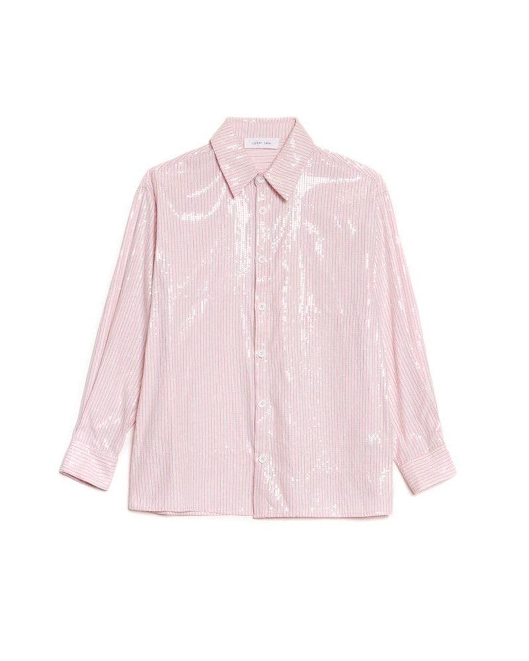 Sister Jane Pink Rowan Sequin Stripe Shirt
