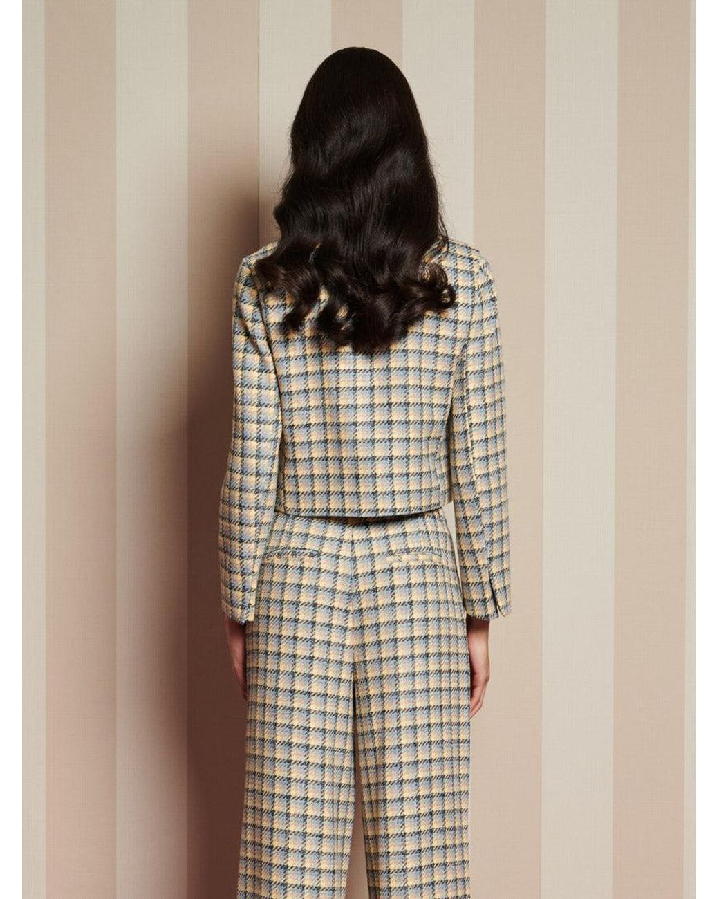 Sister Jane Brown Nook Check Double Breasted Jacket