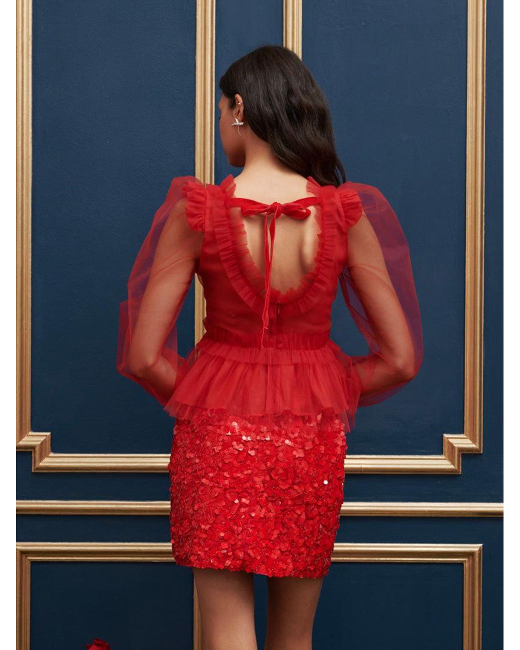 Sister Jane Red Dream Palace Tulle Bow Top