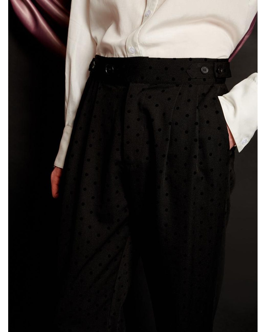 Sister Jane Black Frankie Polka Dot Tailored Trousers