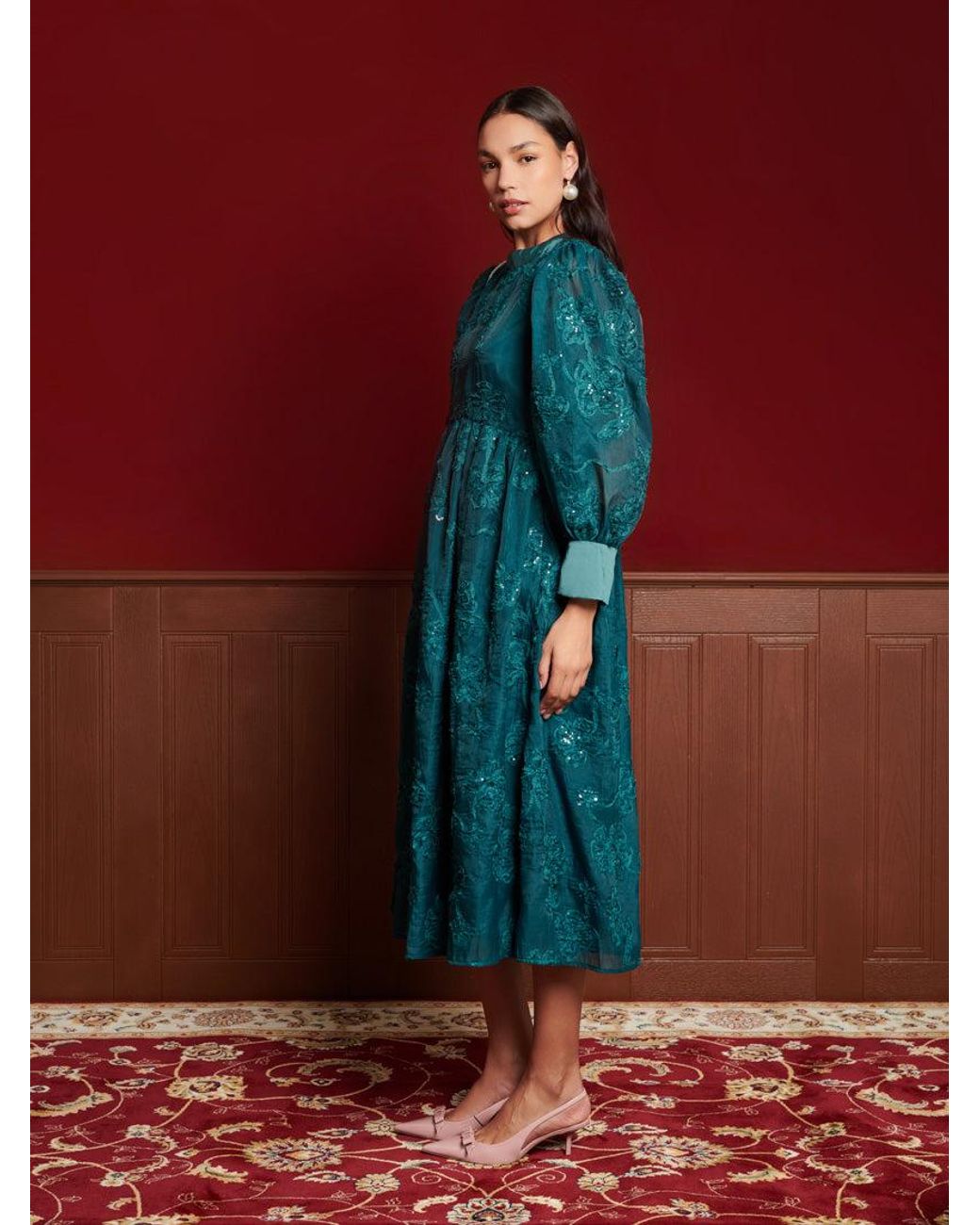 Sister Jane Red Dream Bessie Floral Midi Dress