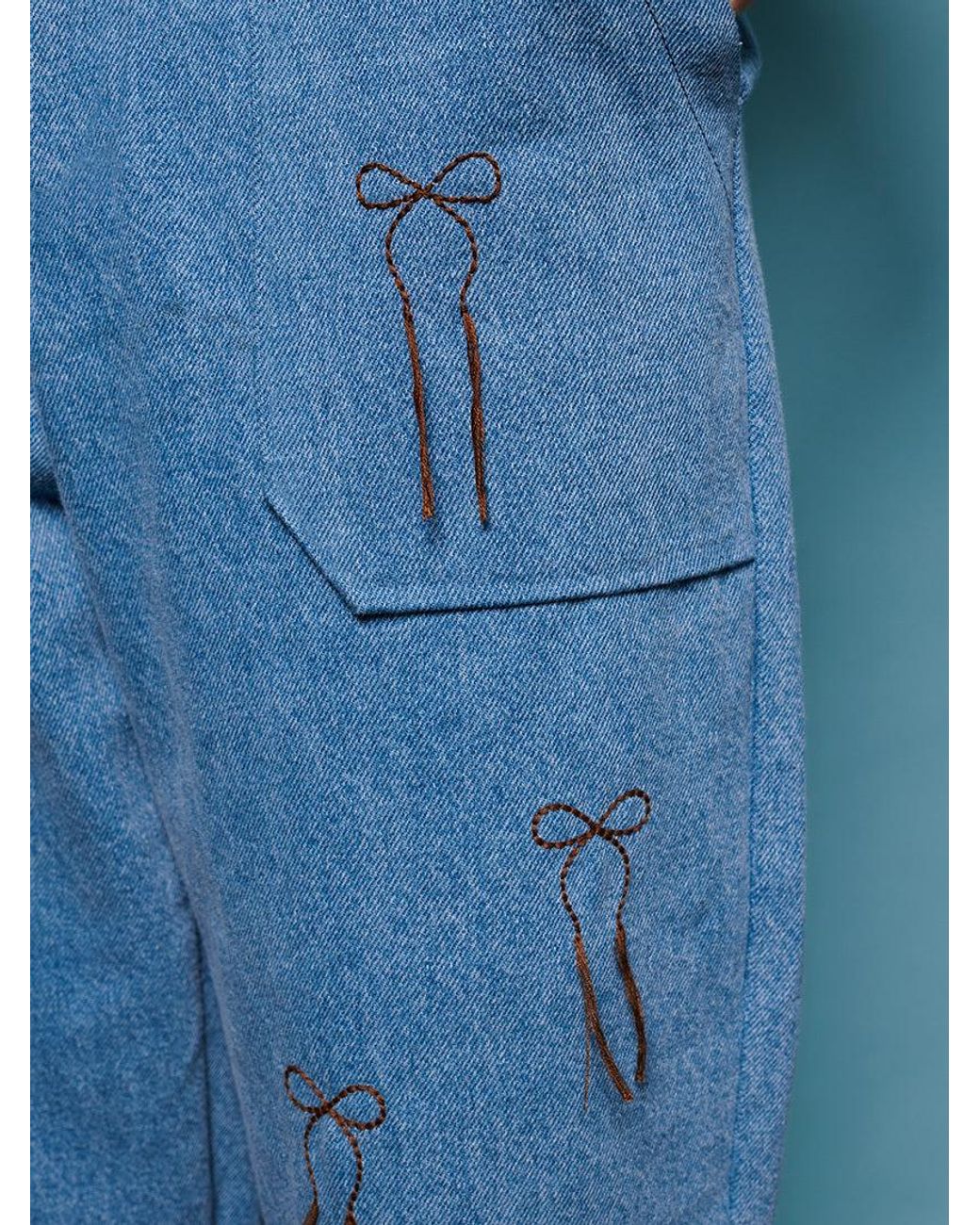Sister Jane Blue Honeycomb Denim Trousers