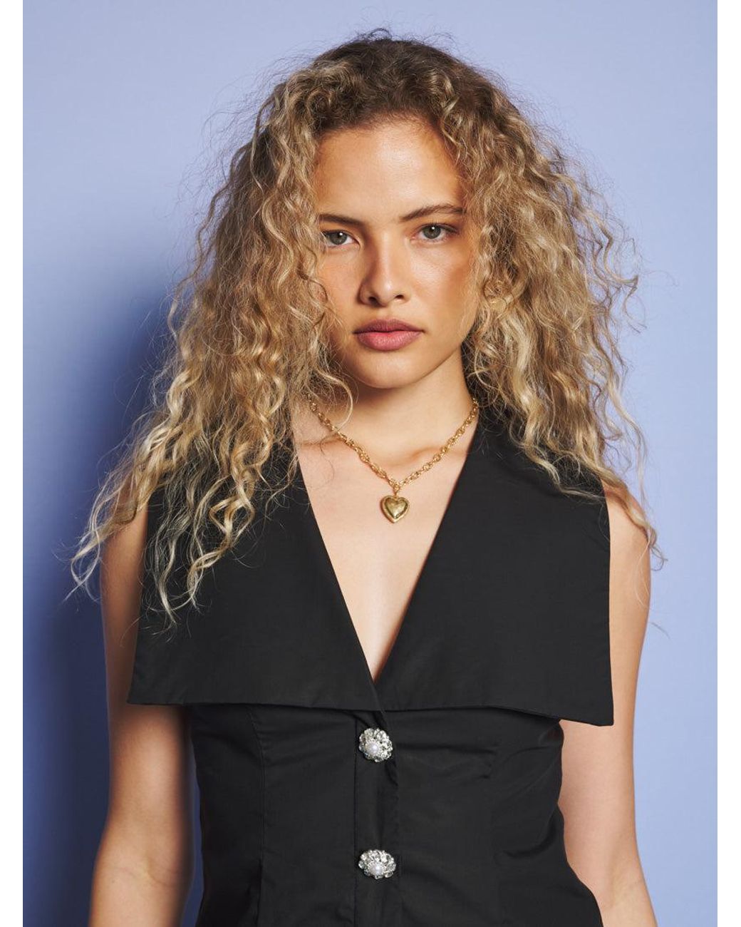 Sister Jane Blue Birdie Collared Vest