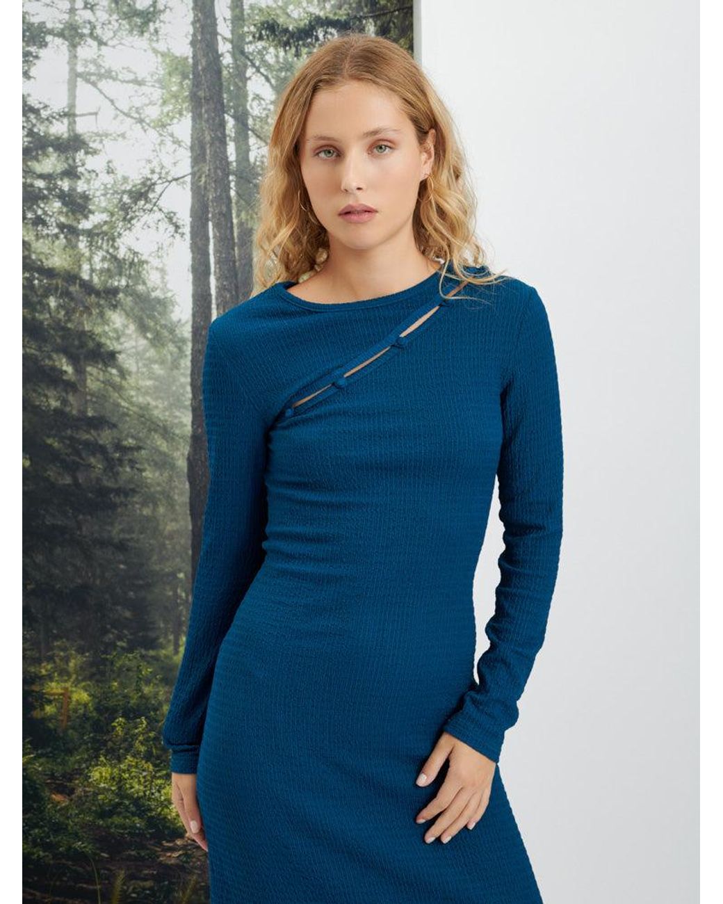 Sister Jane Blue Ghospell Amy Button Up Midi Dress