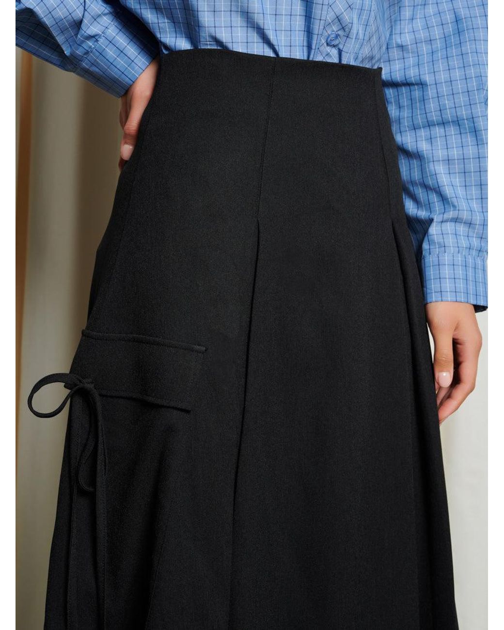 Sister Jane Blue Ghospell Fia Pleated Midi Skirt