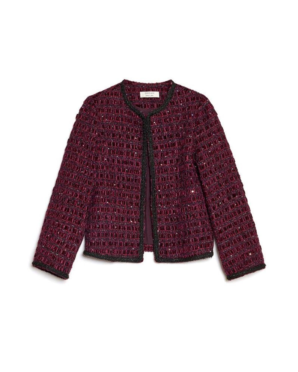 Sister Jane Red Dream Satine Velvet Tweed Jacket