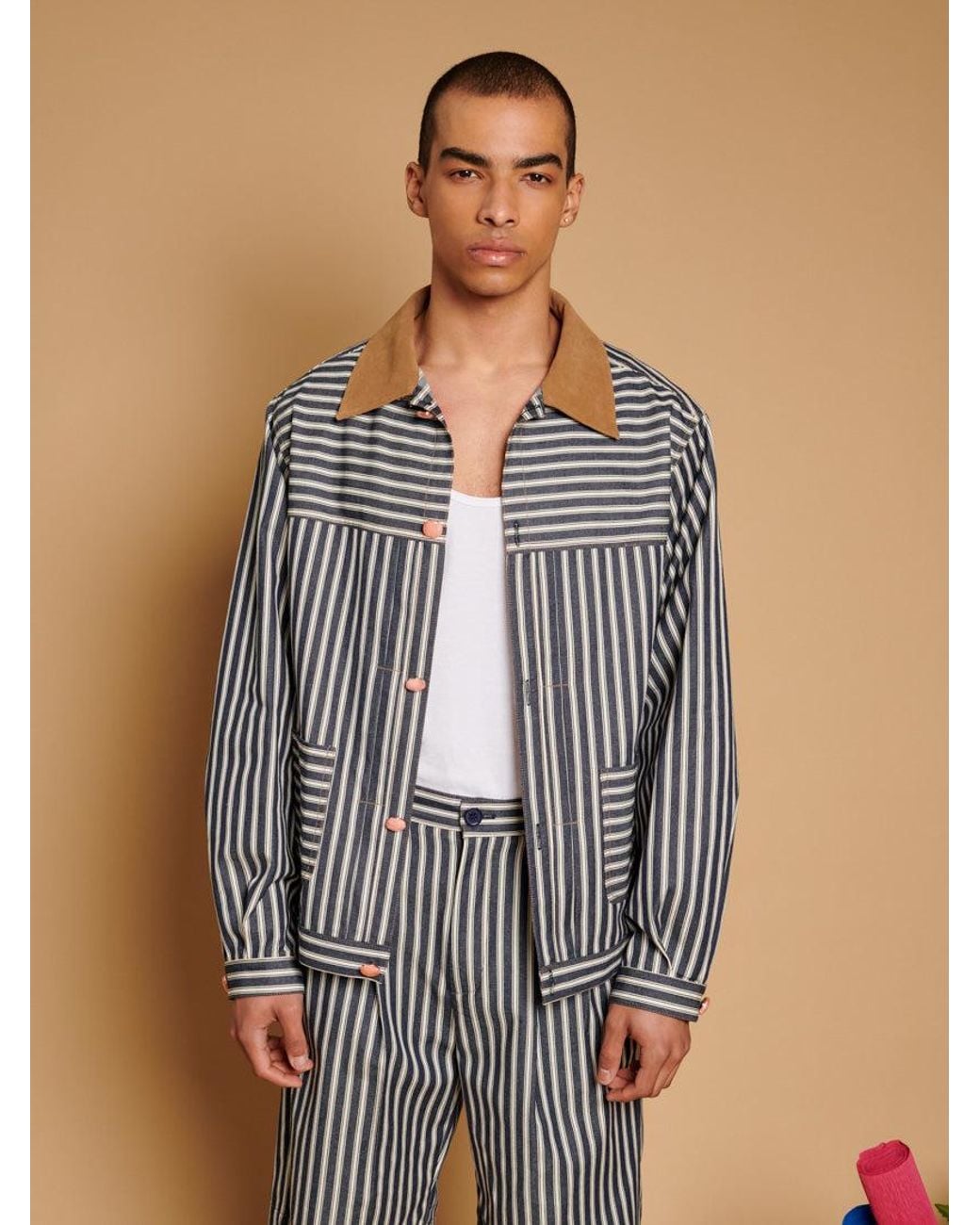 Sister Jane Blue Luis Striped Lightweight Jacket