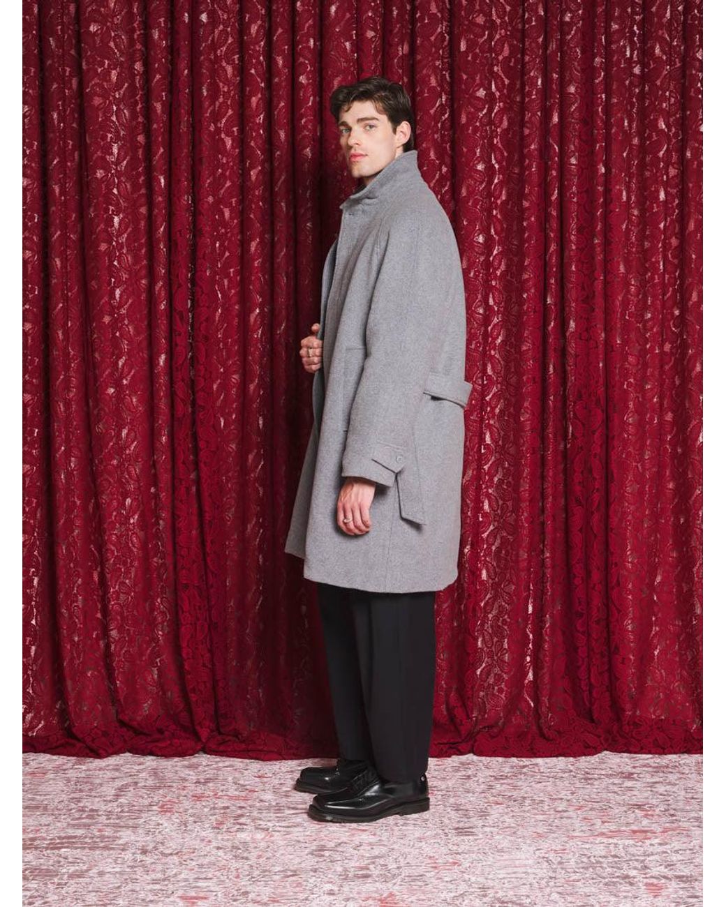 Sister Jane Red Morrigan Coat With Neck Tie