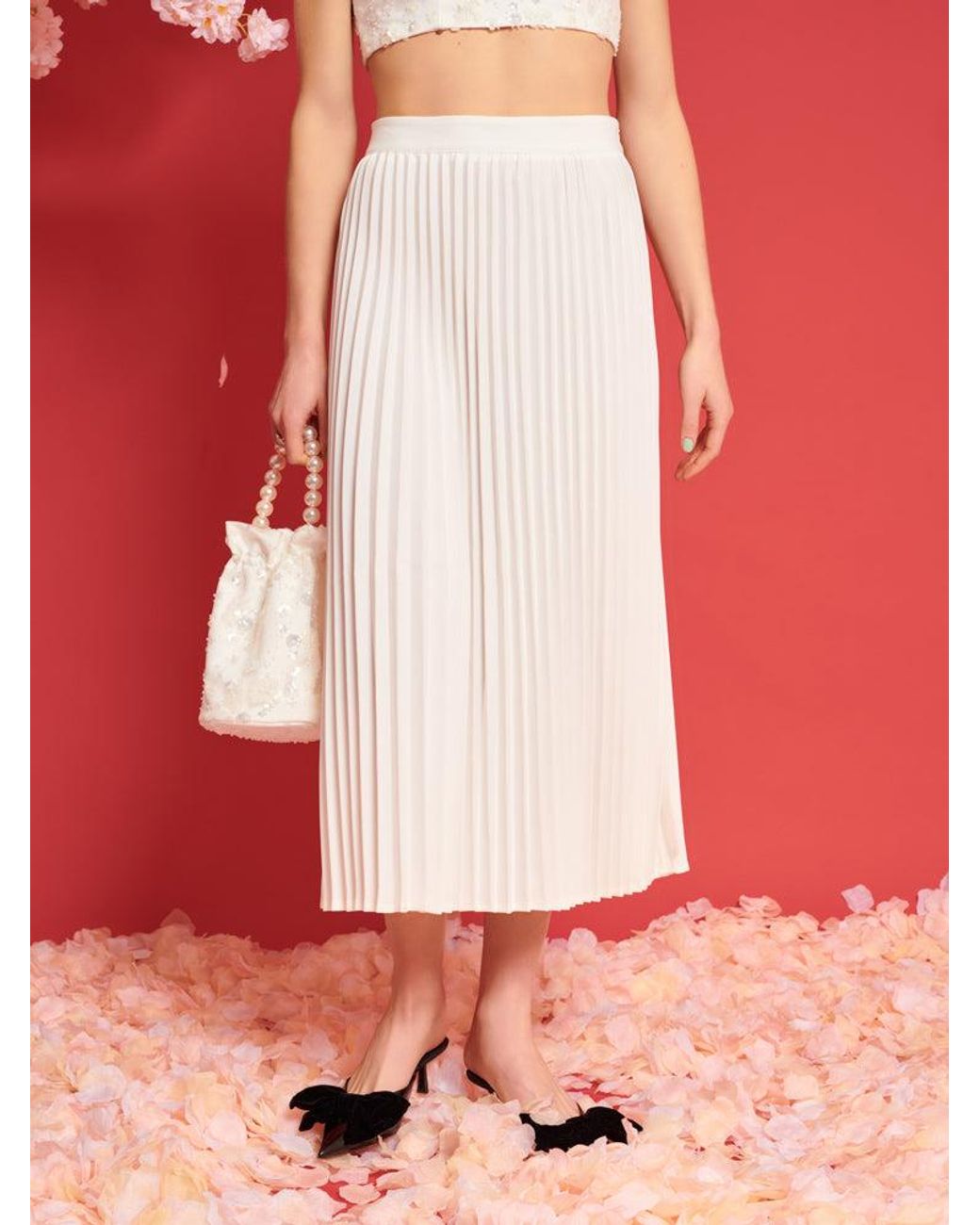 Sister Jane Pink Dream Carolina Pleated Midi Skirt