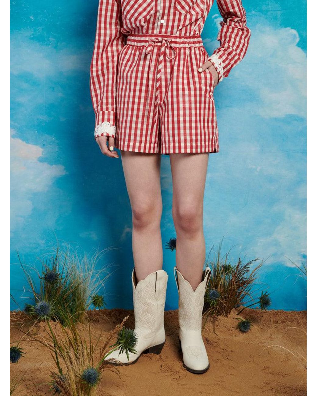 Sister Jane Blue Stables Gingham Shorts