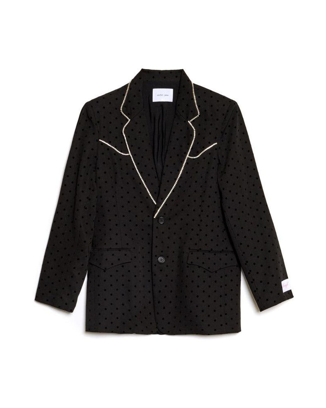 Sister Jane Black Frankie Polka Dot Single Breasted Blazer
