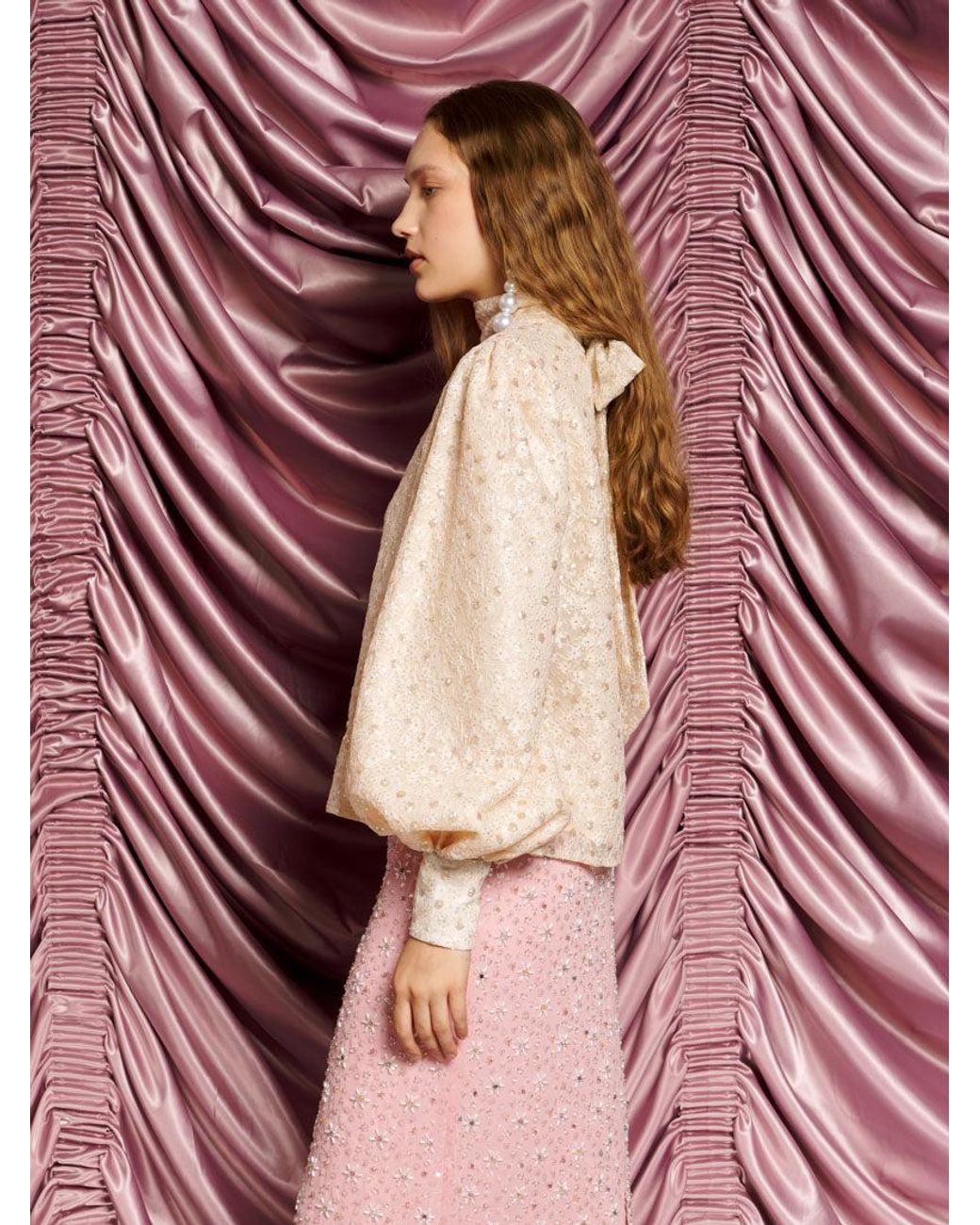 Sister Jane Red Dream Sally Lace Bow Blouse