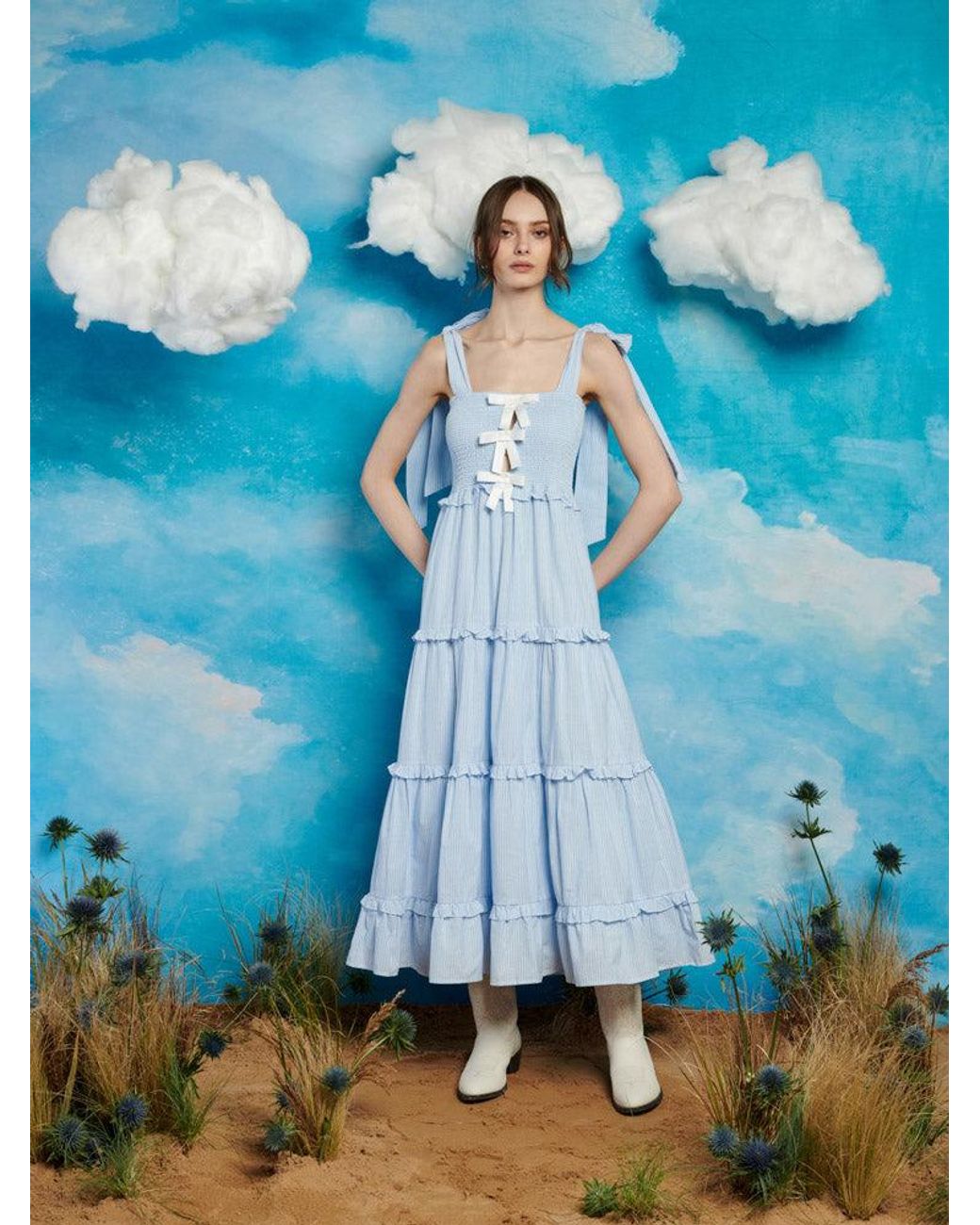 Sister Jane Blue Kansas Stripe Midi Dress