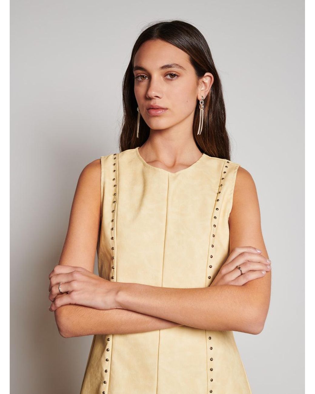 Sister Jane Natural Ghospell Fifi Studded Mini Dress