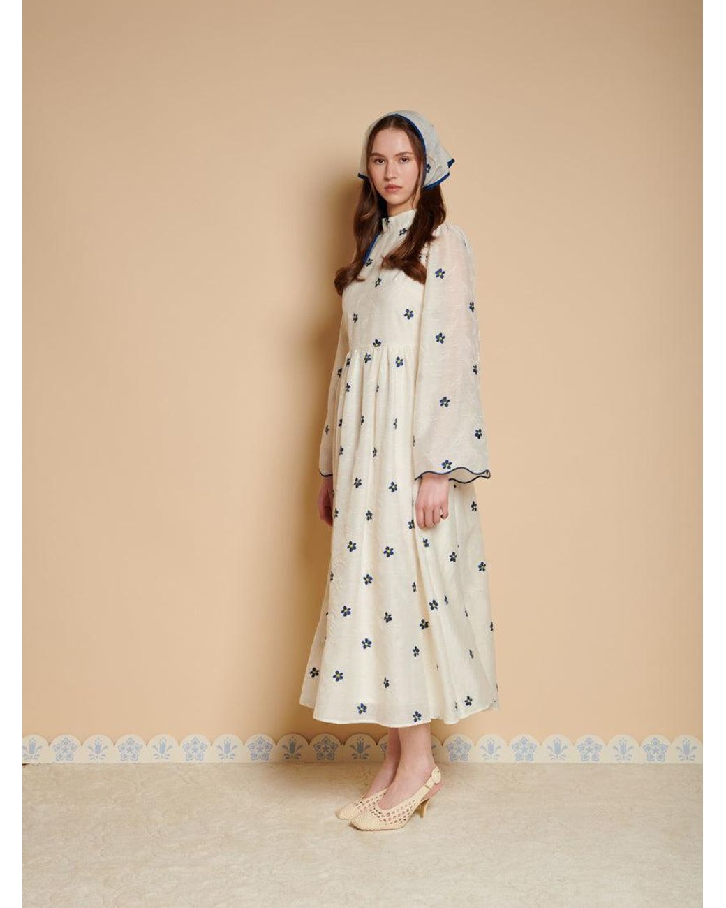 Sister Jane Natural Livia Embroidered Midi Dress