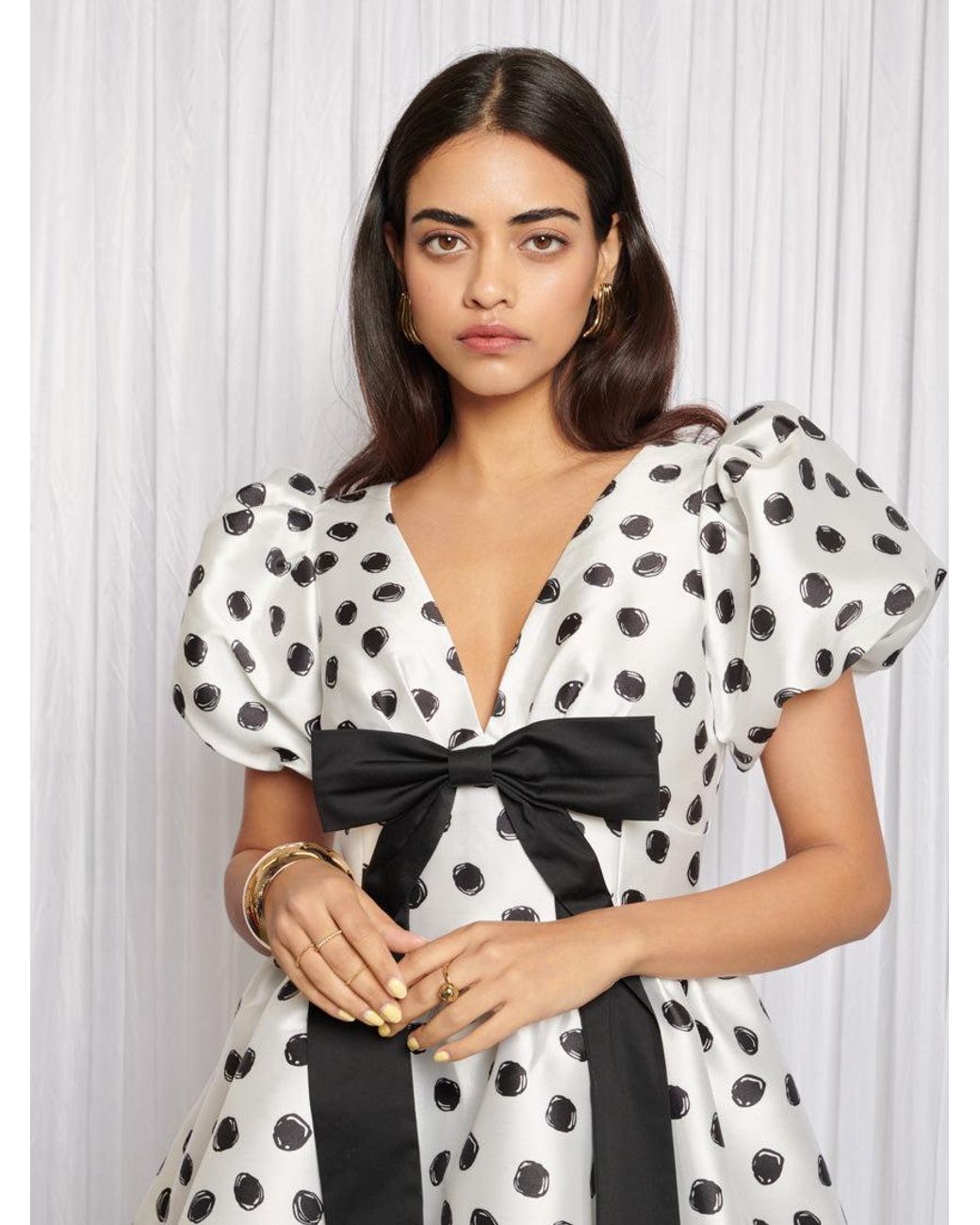 Sister Jane White Memories Spot Bow Mini Dress
