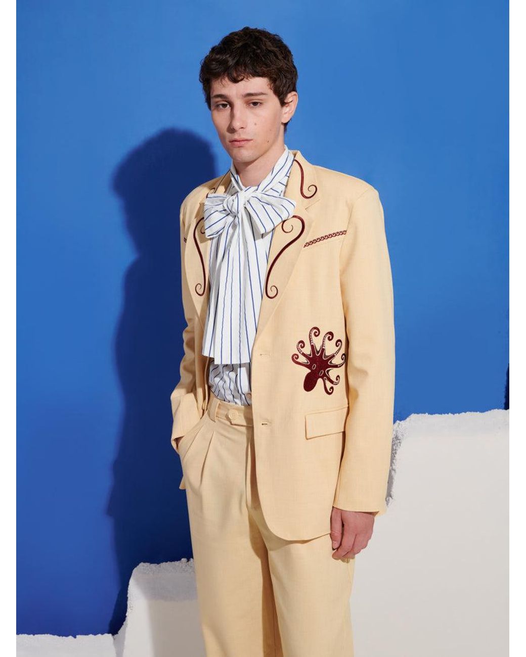 Sister Jane Blue Helios Embroidered Single Breasted Blazer