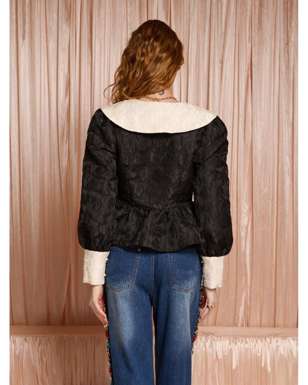 Sister Jane Blue Dream Marble Jacquard Wrap Top