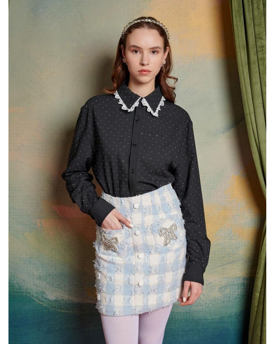Sister Jane Green Prince Lace Trim Shirt
