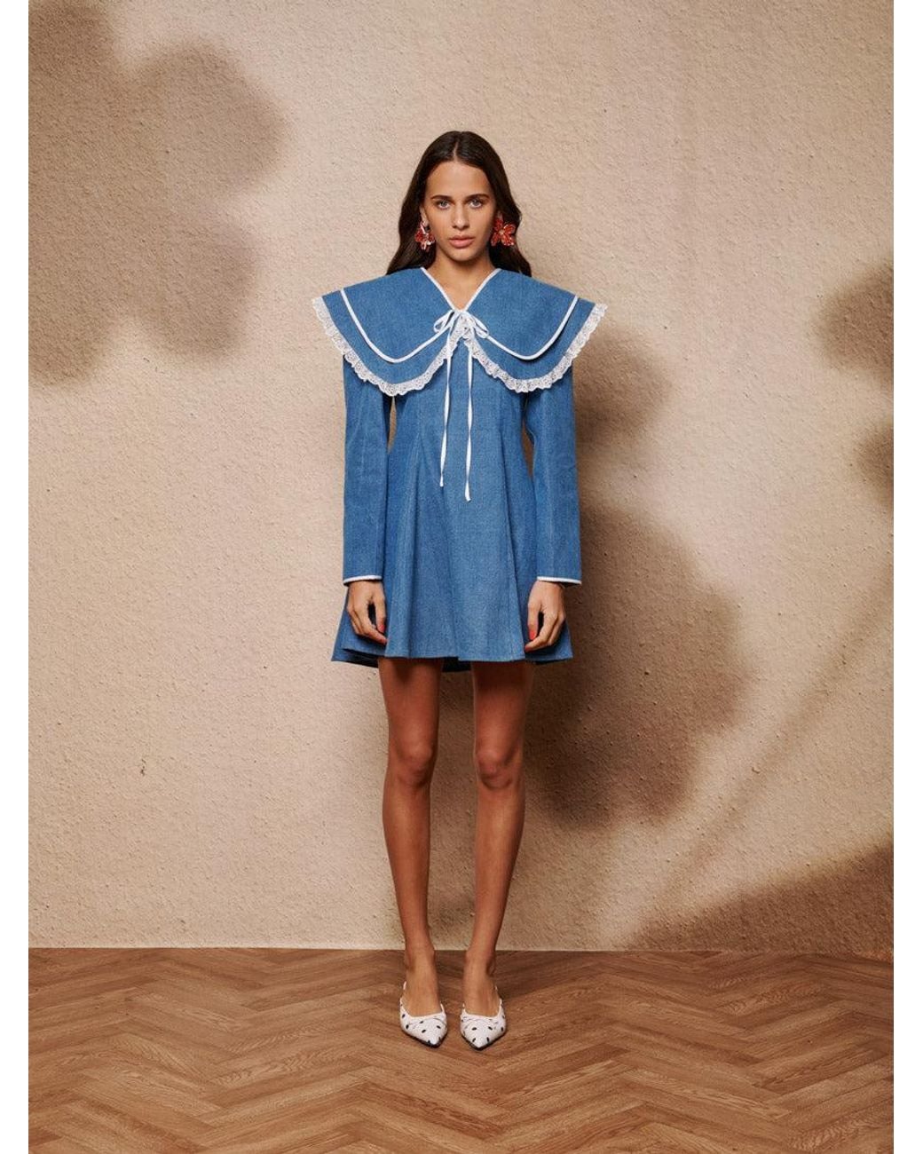 Sister Jane Blue Dappled Denim Mini Dress