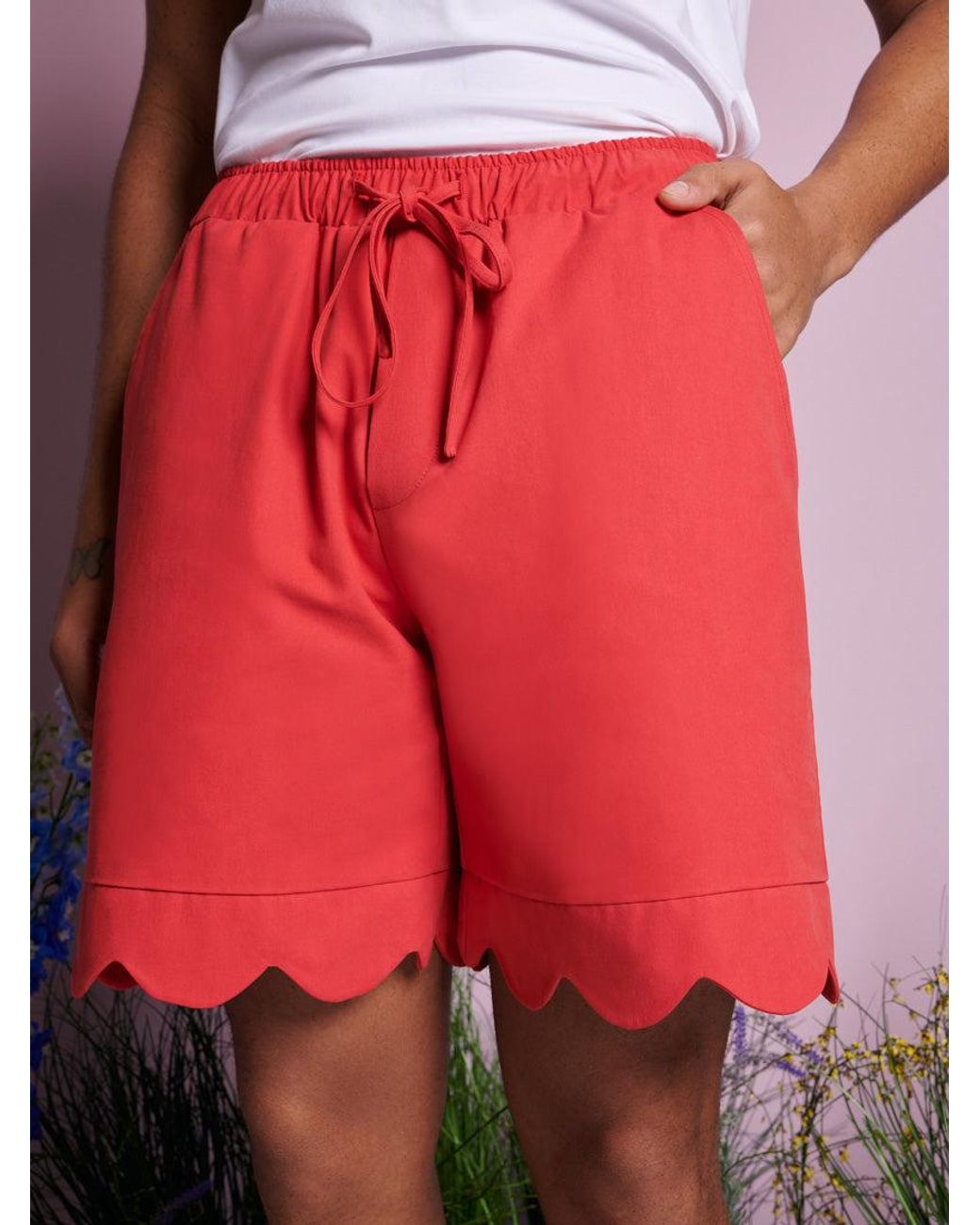 Sister Jane Red Chirp Scallop Shorts