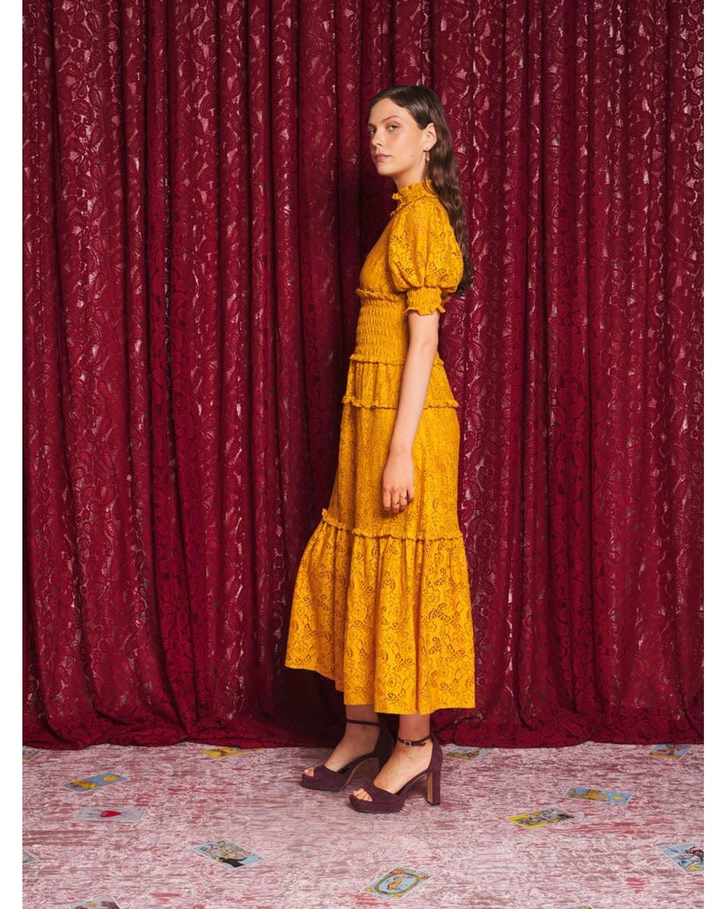 Sister Jane Purple Aura Lace Midi Dress