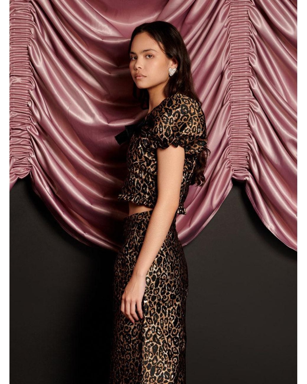 Sister Jane Multicolor Cherie Leopard Jacquard Top