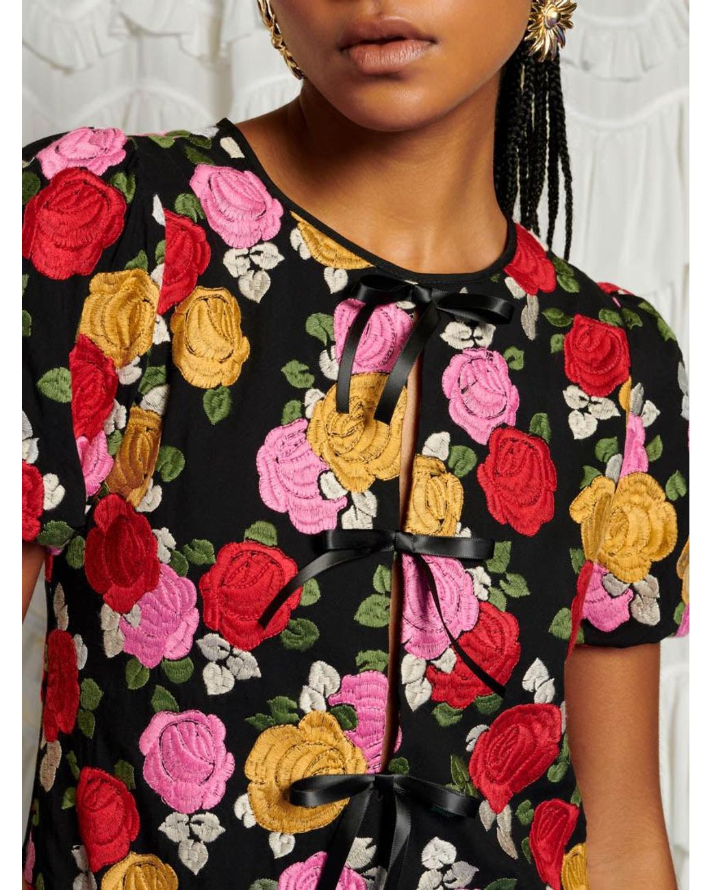 Sister Jane White Dream In Bloom Embroidery Midi Dress