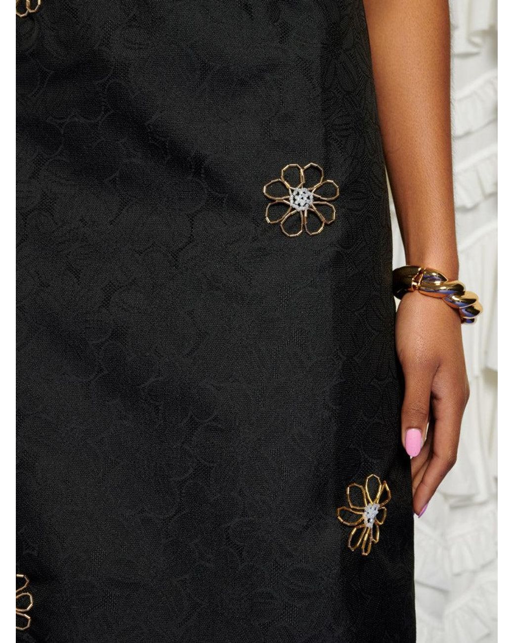 Sister Jane Gray Dream Sol De Noche Beaded Midi Dress