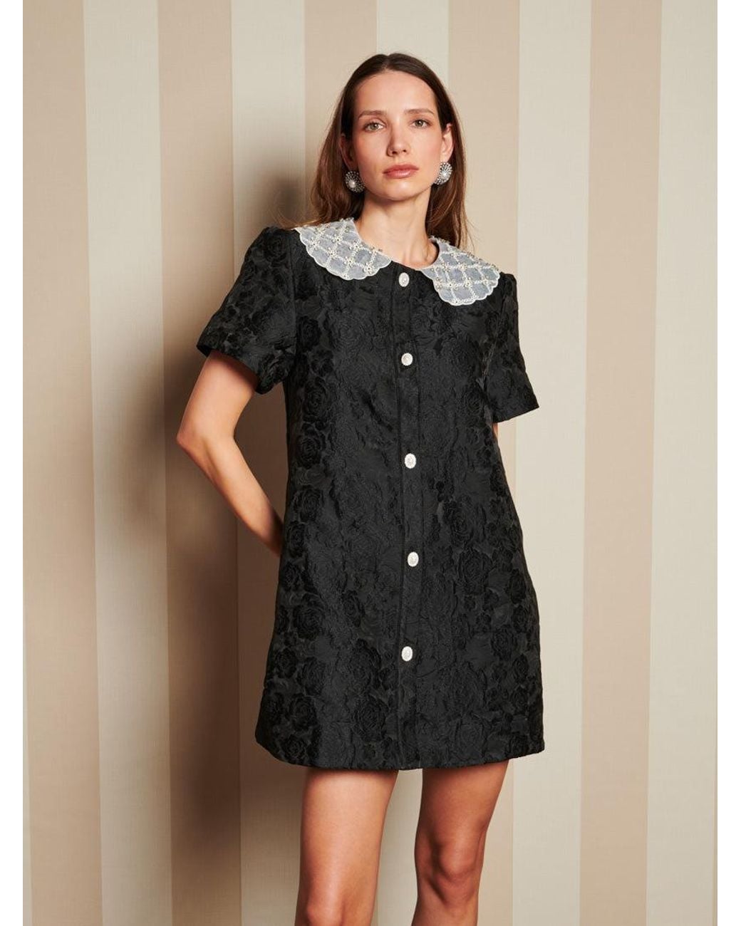 Sister Jane Black Dream Chandelier Jacquard Mini Dress