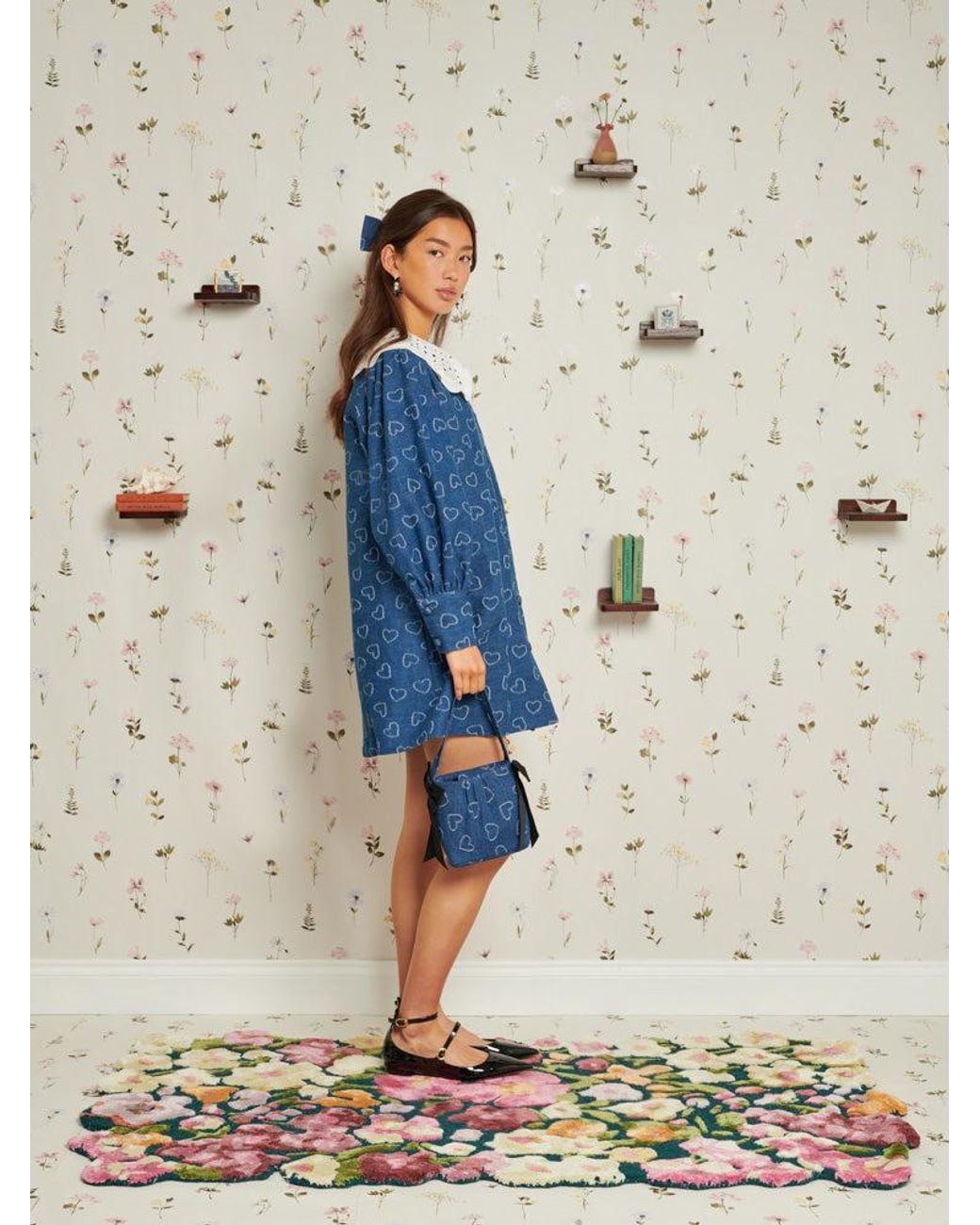 Sister Jane Prize Heart Denim Mini Dress in Blue | Lyst