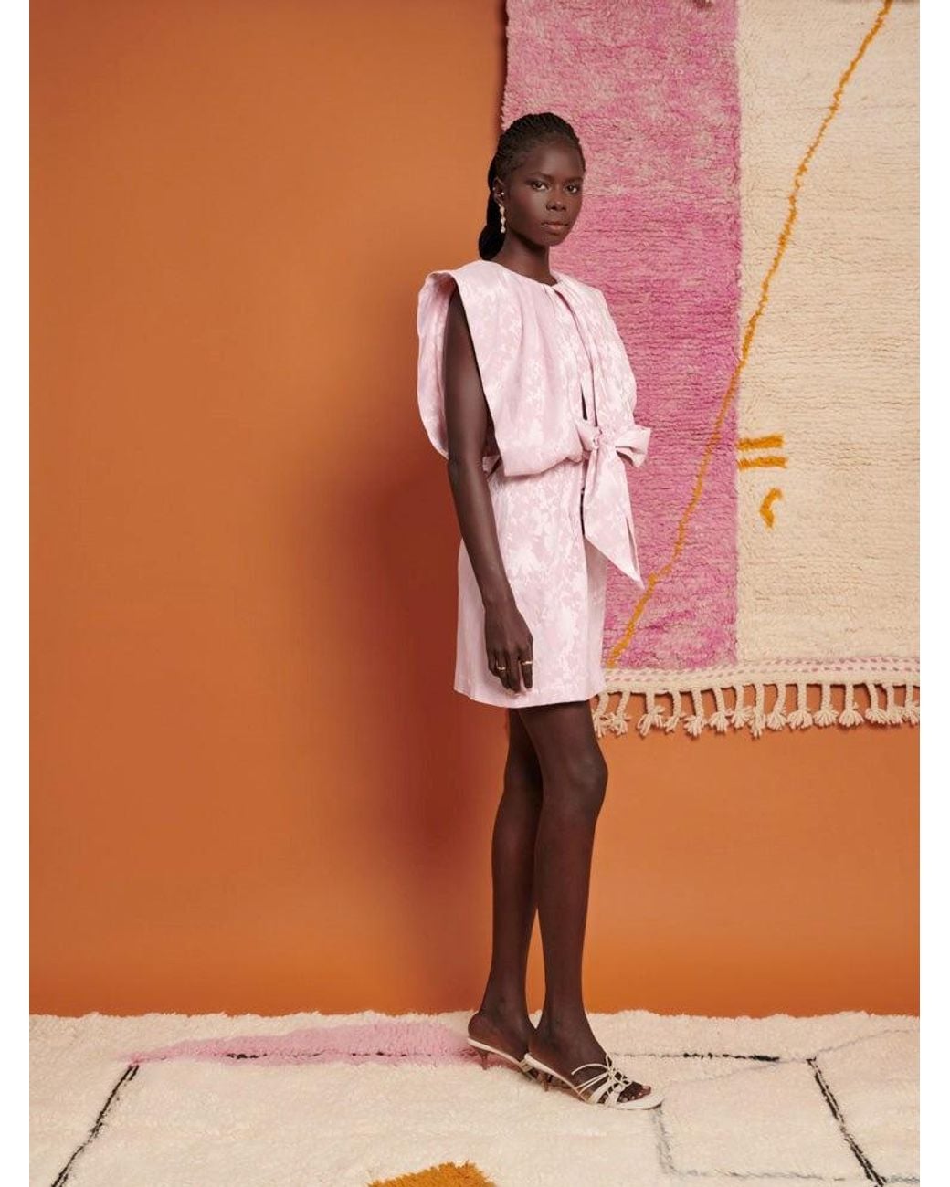 Sister Jane Pink Ghospell Mariam Jacquard Mini Dress