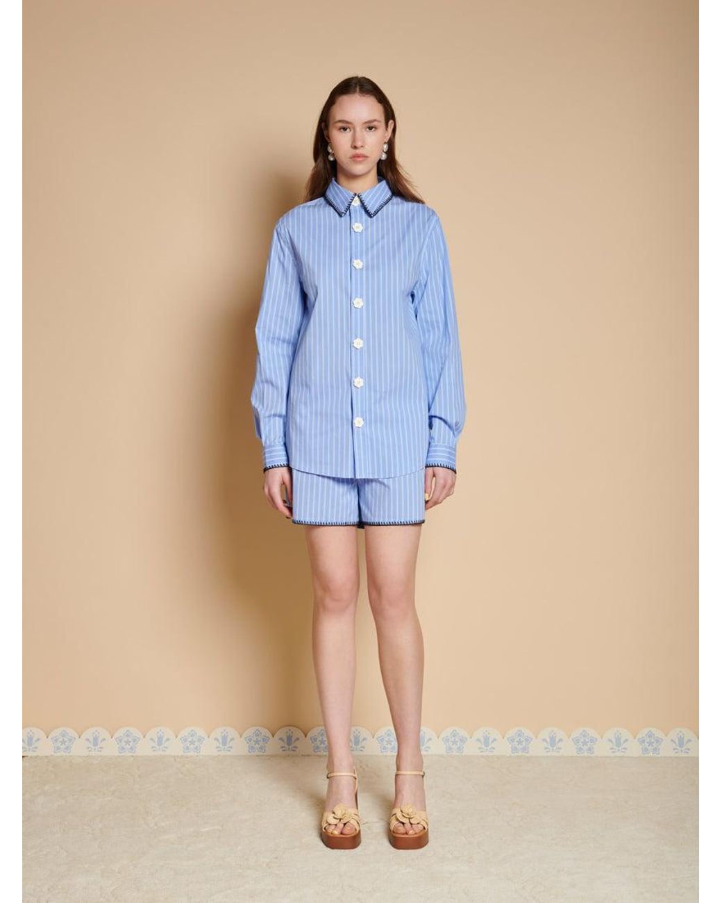 Sister Jane Blue Isak Stripe Shirt