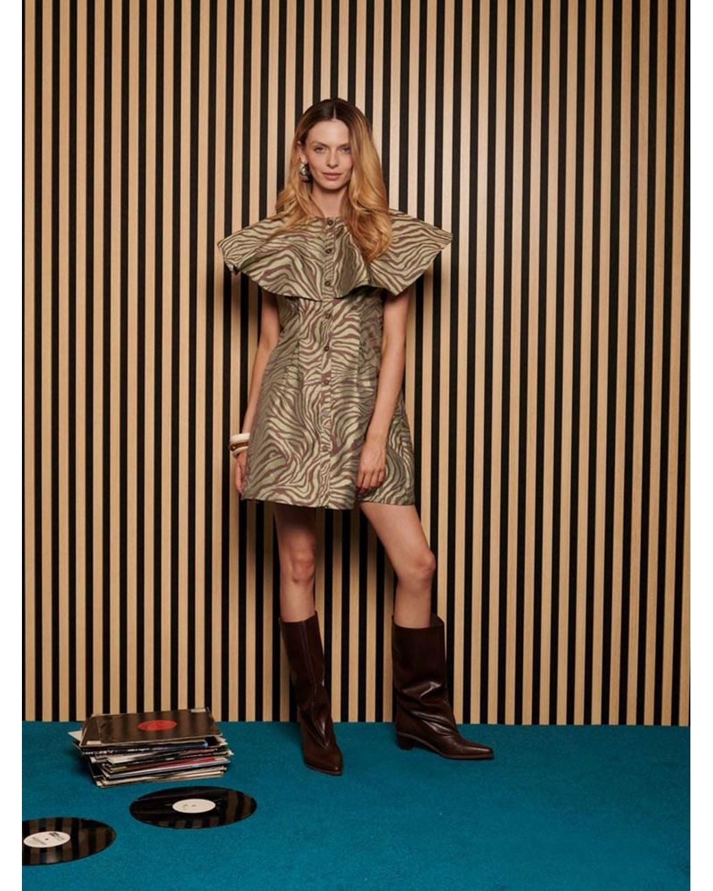 Sister Jane Brown Ghospell Claudia Zebra Mini Dress