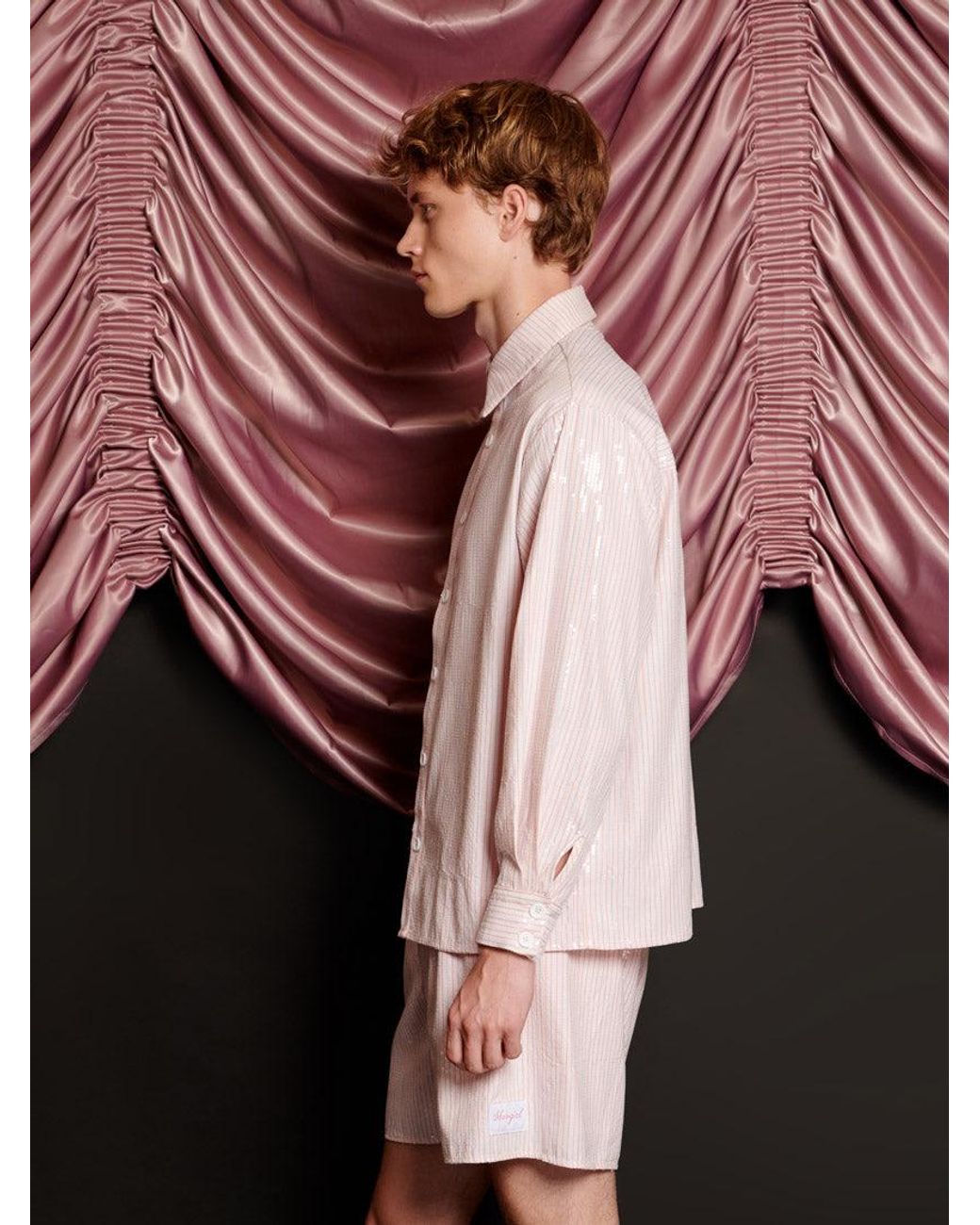 Sister Jane Pink Rowan Sequin Stripe Shirt