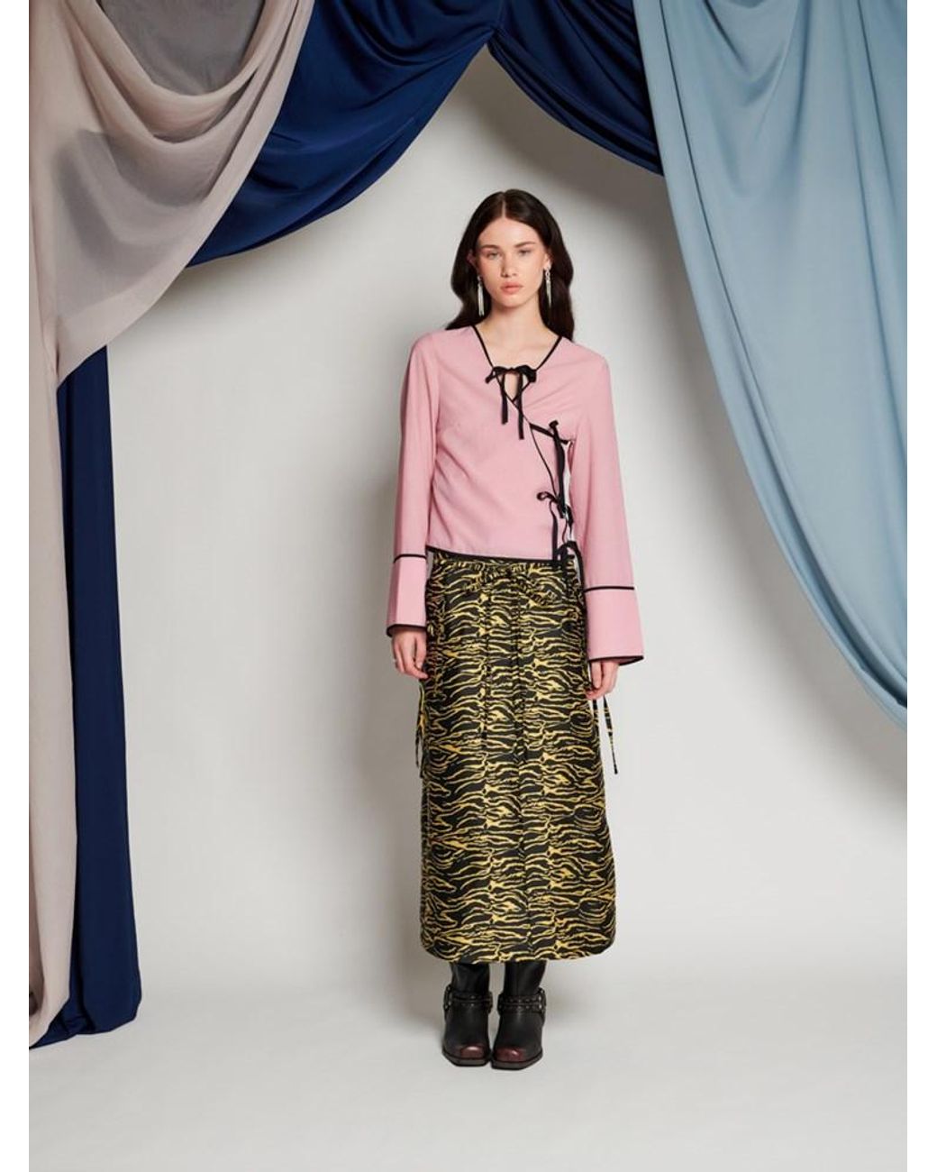 Sister Jane Green Ghospell Bonnie Zebra Midi Skirt