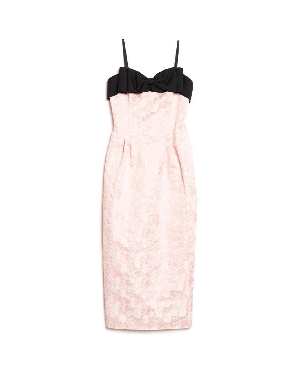 Sister Jane Natural Anders Jacquard Bow Midi Dress