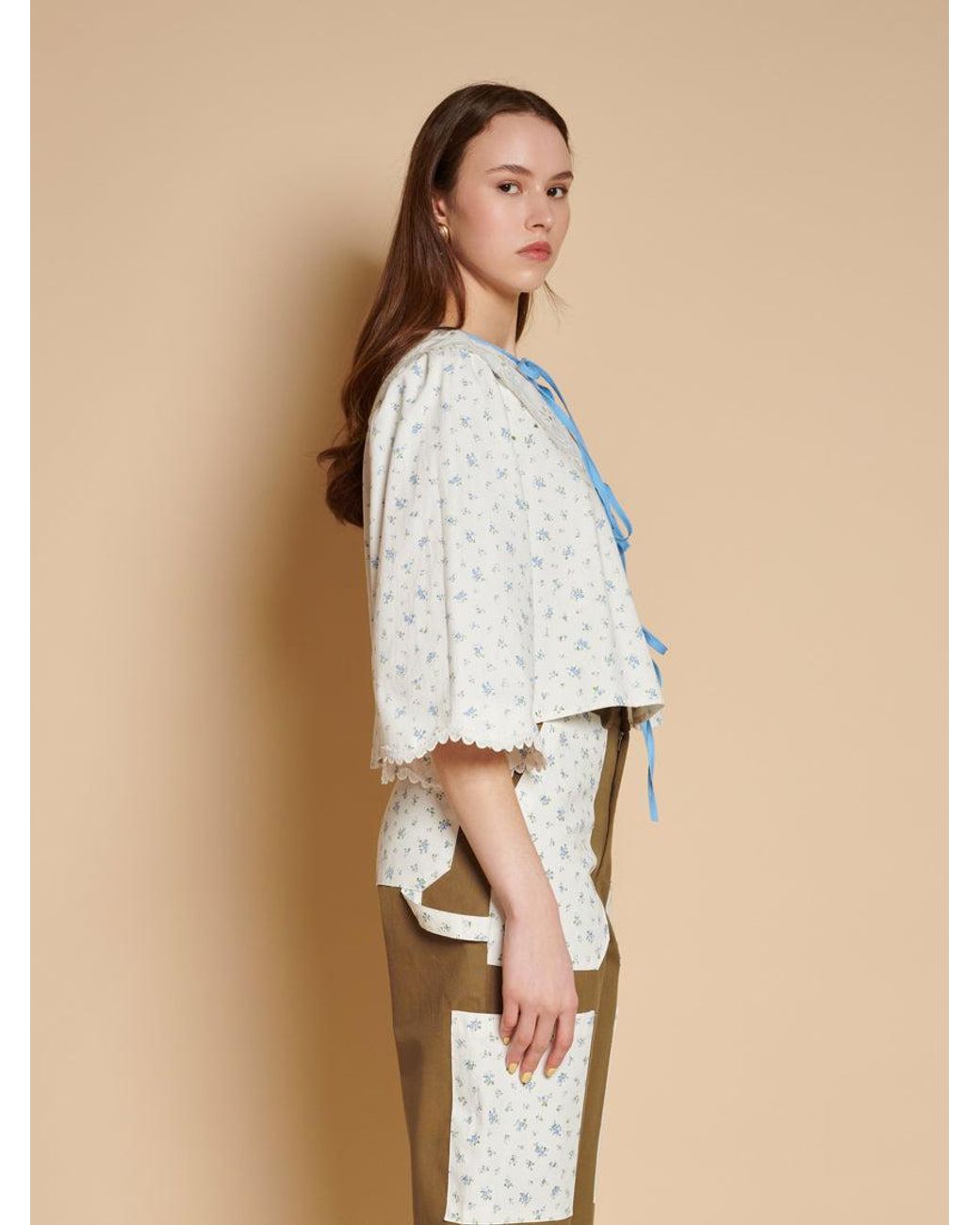 Sister Jane Blue Dalarna Ditsy Bow Top