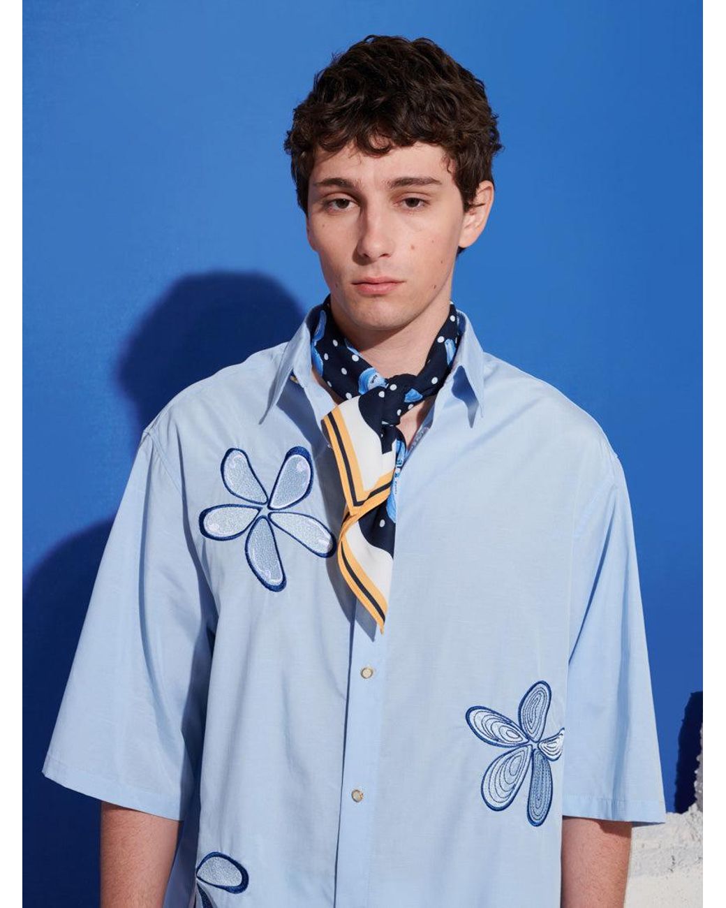 Sister Jane Blue Siro Embroidered Boxy Shirt