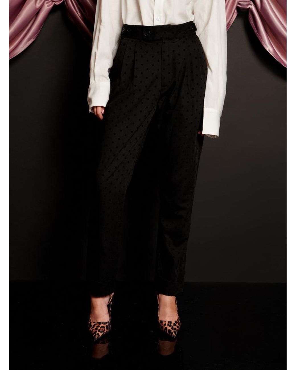 Sister Jane Black Frankie Polka Dot Tailored Trousers