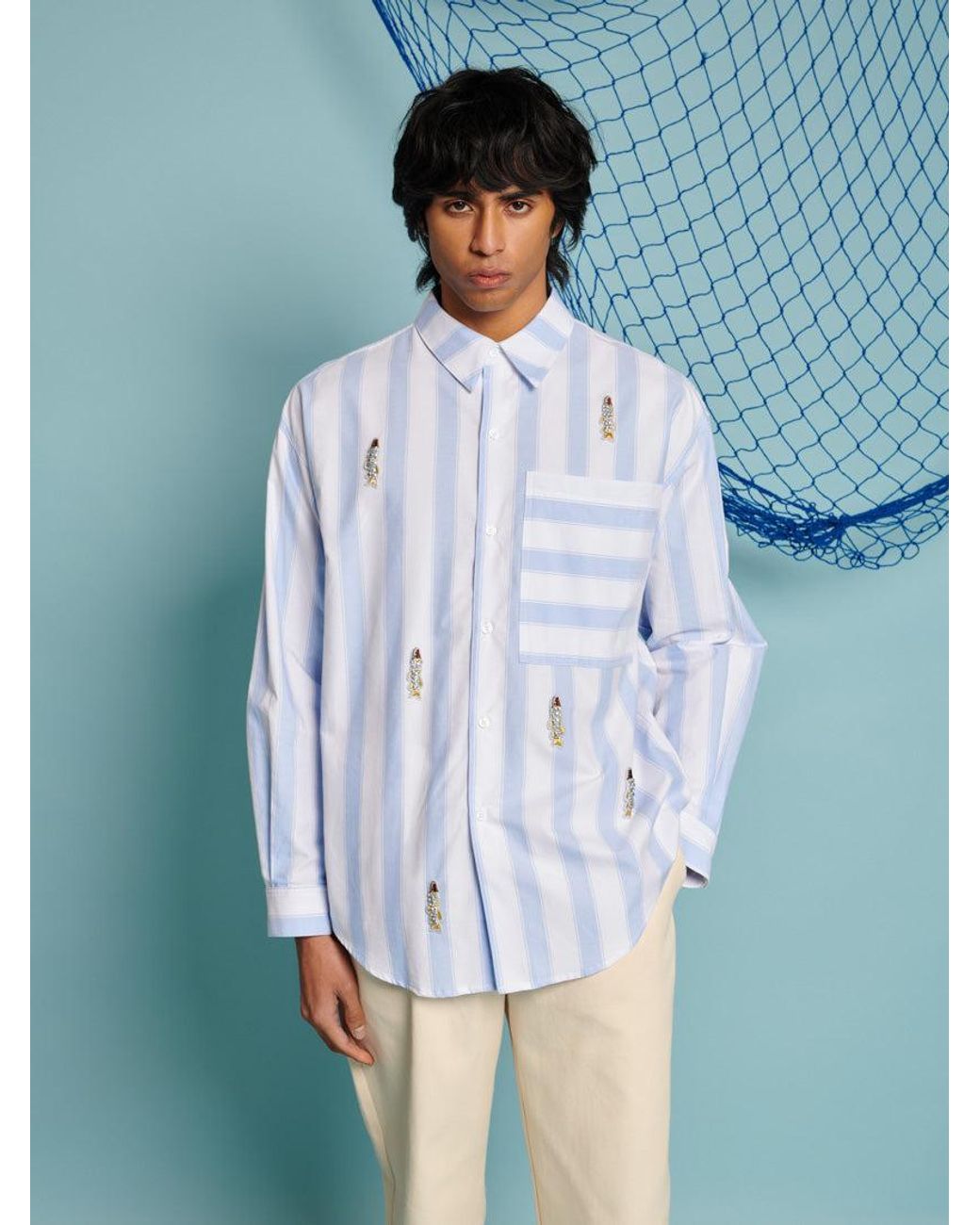 Sister Jane Blue Fisher Stripe Shirt
