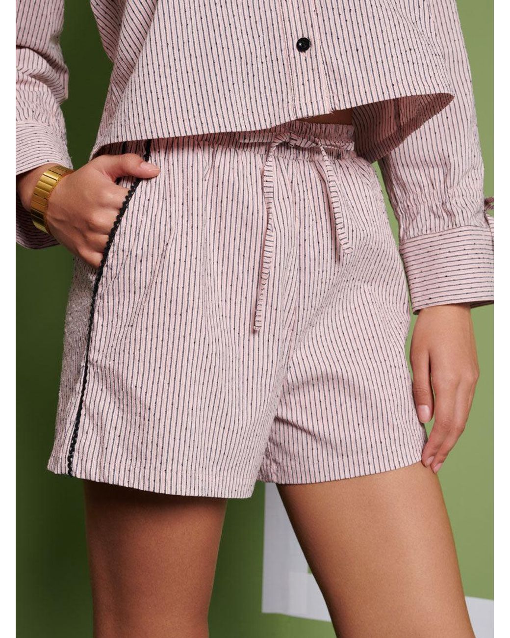 Sister Jane Green Ghospell Dara Stripe Shorts