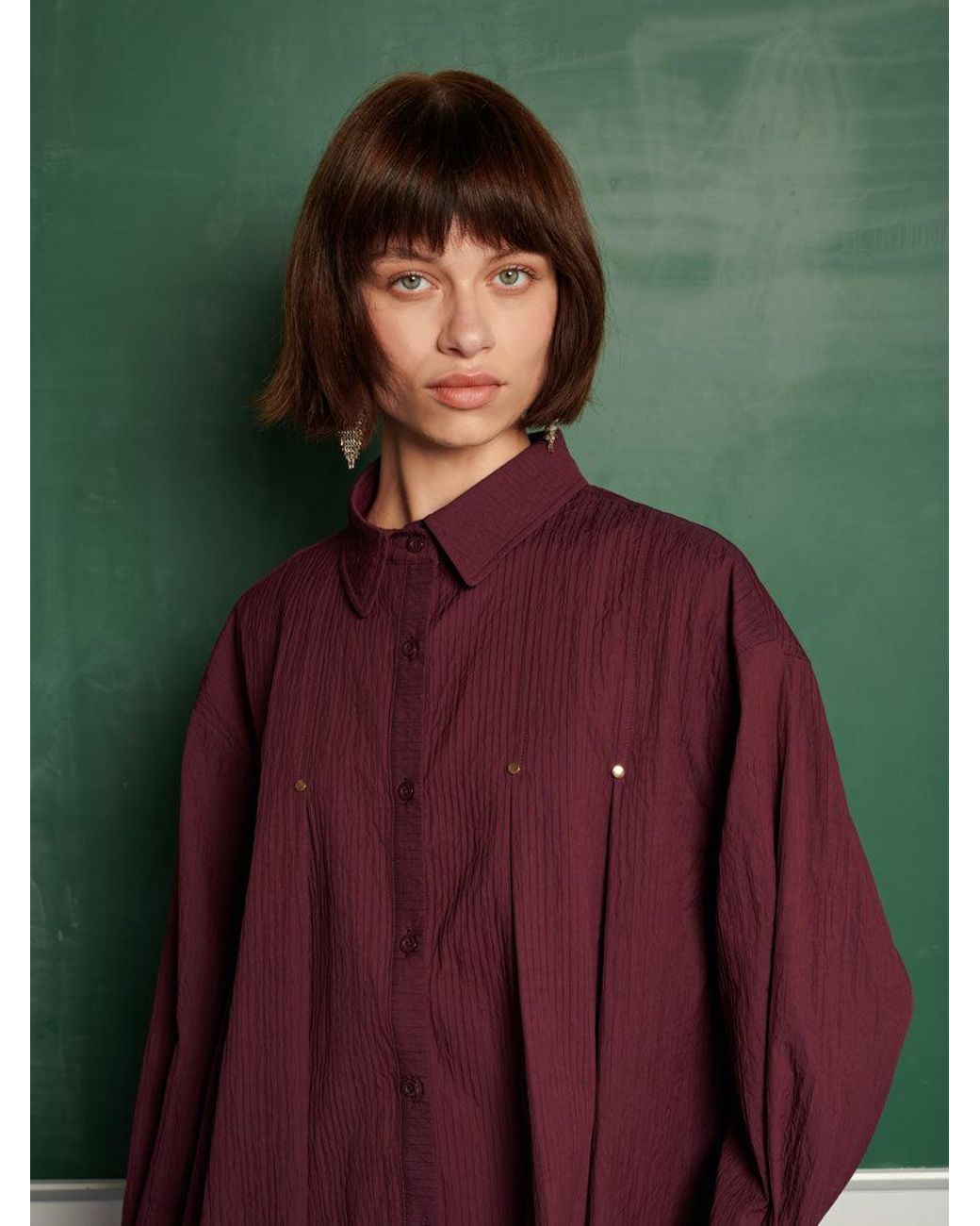 Sister Jane Green Ghospell Kiraz Pleated Shirt
