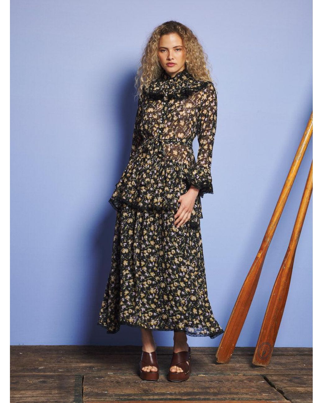 Sister Jane Blue Windswept Floral Maxi Dress