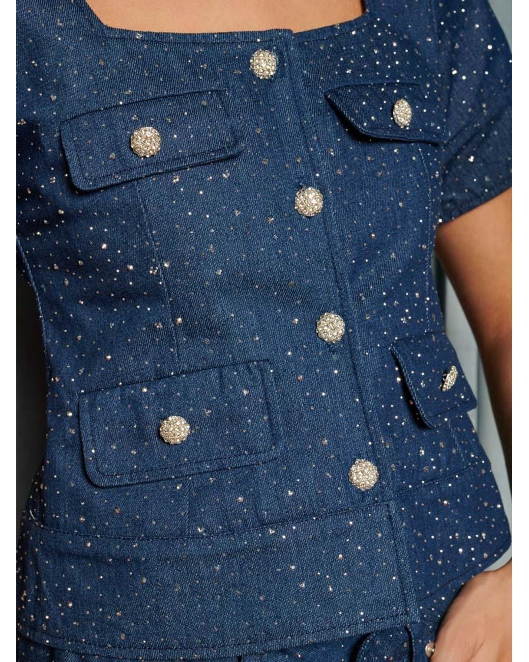 Sister Jane Blue Daze Embellished Denim Top