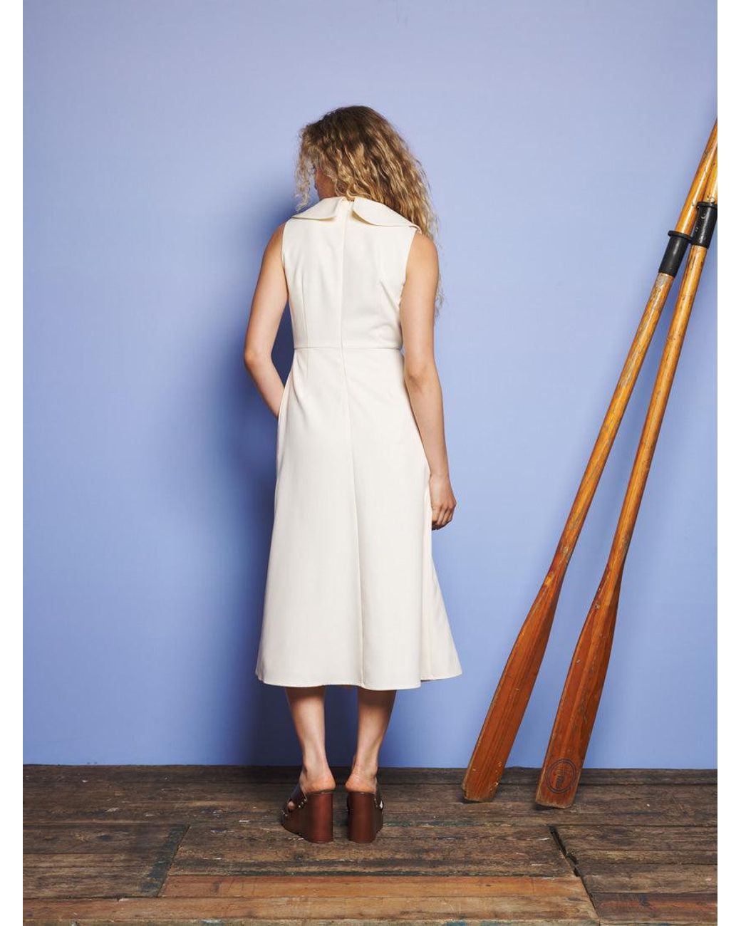 Sister Jane Blue Birdie Collared Midi Dress