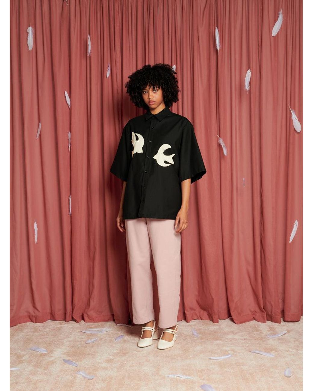 Sister Jane Red Cameron Bird Shirt