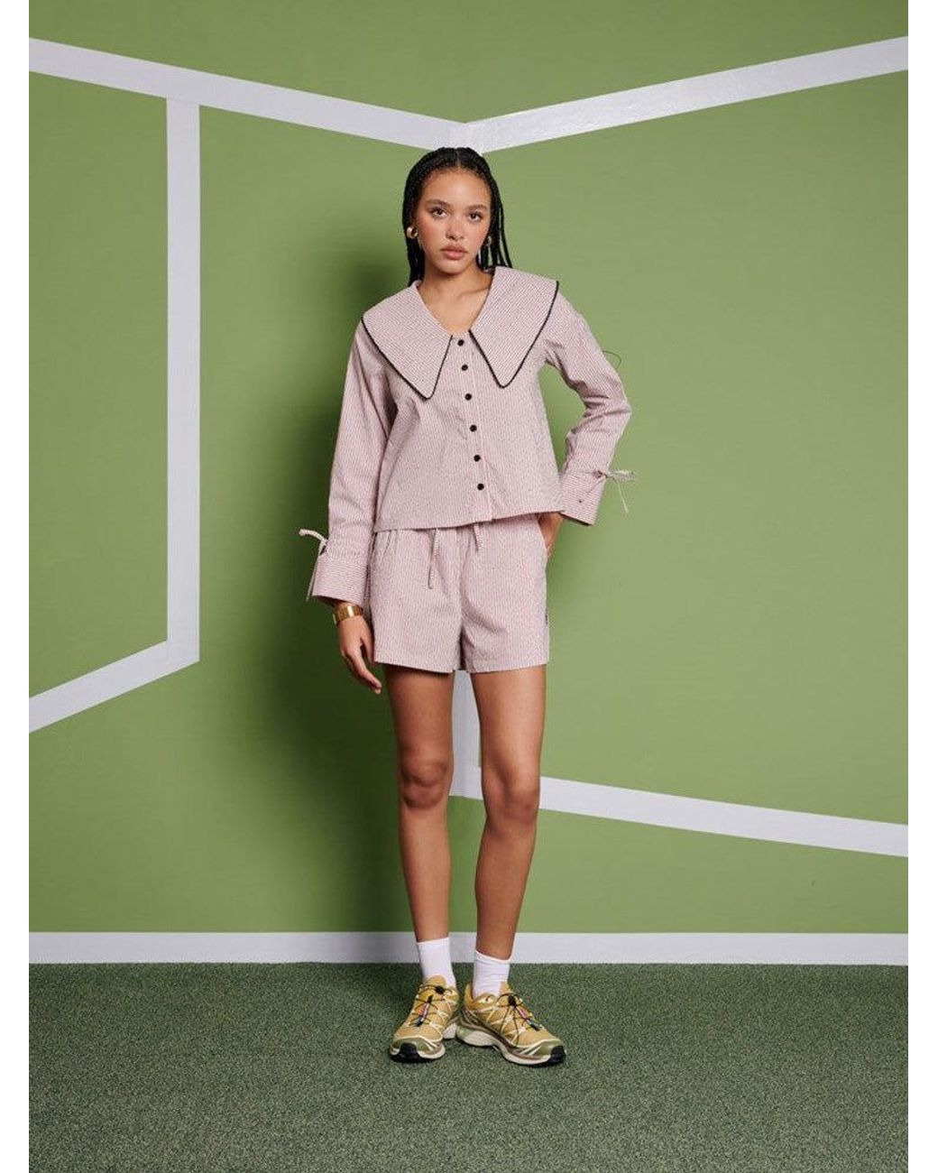 Sister Jane Green Ghospell Dara Stripe Shorts