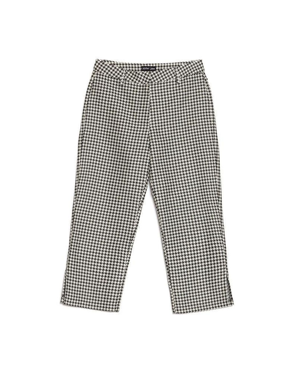 Sister Jane Gray Petal Houndstooth Capri Trousers